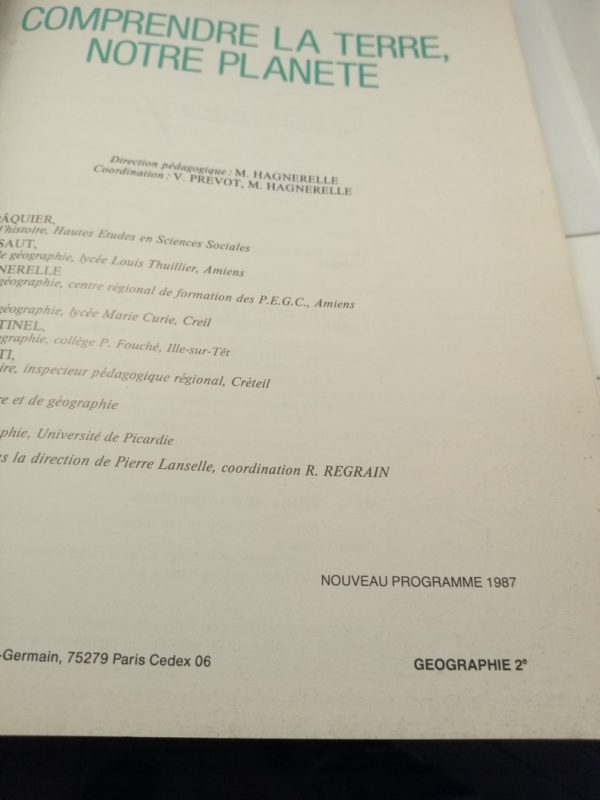 Géographie 2nde Comprendre La Terre Notre Planète 1987 – Image 2