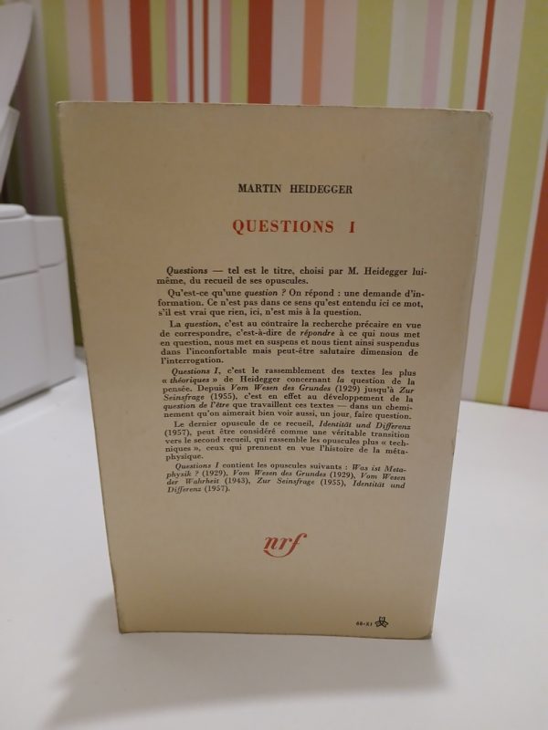 Questions (Tome 1) Par Martin Heidegger – Image 2